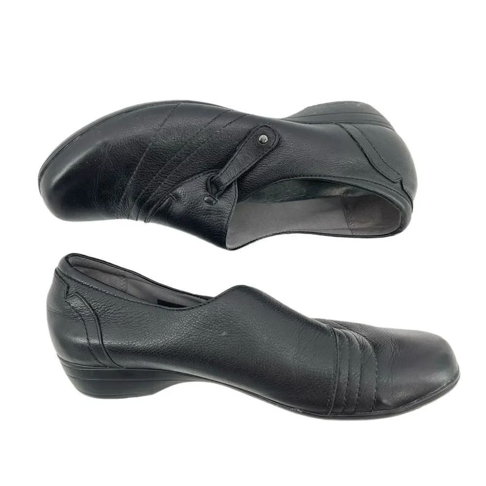 Dansko loafers black leather 41 comfort slip on shoes 10 EUC 10.5